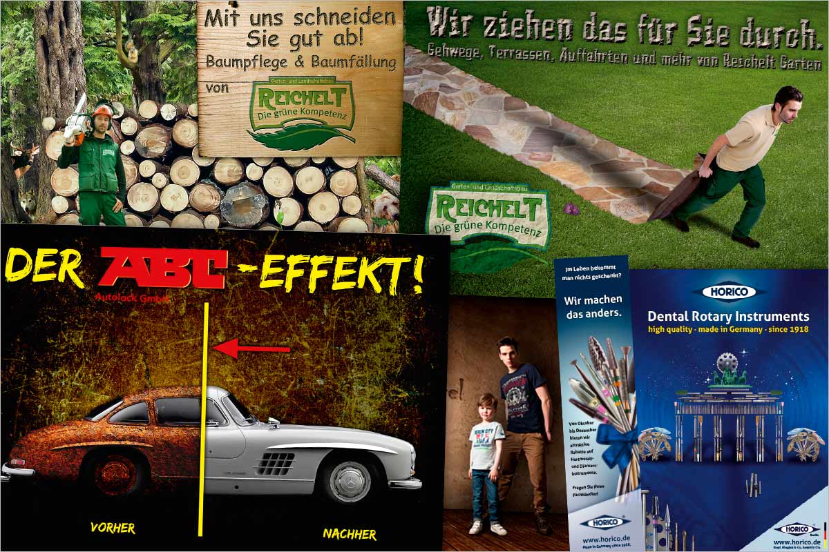 Bildcollagen der Werbeagentur und Kreativagentur für den Kanton Schwyz