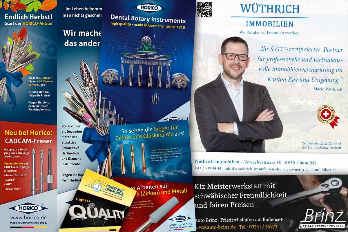 Print-Anzeigen + Werbeanzeigen der Werbeagentur und Kreativagentur für den Kanton Schwyz